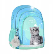 Plecaki szkolne i tornistry - PLECAK SZKOLNY TORNISTER DLA DZIEWCZYNKI KOT KOTEK KLASA 1 3 - miniaturka - grafika 1