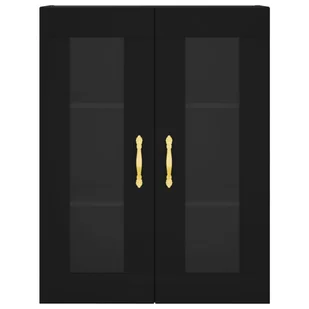 Wiszące szafki, 2 szt., czarne, materiał drewnopochodny Lumarko! - Szafki do salonu - miniaturka - grafika 7