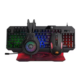 Marvo CM430 CZ/SK, zestaw klawiatura mysz dla gracza, podkładka, klawiatura, CZ/SK, do gry, membranowa rodzaj przewodowa (USB), cz - Zestawy myszka + klawiatura - miniaturka - grafika 2