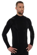 Bluzy sportowe męskie - Bluza męska Brubeck Cooler LS11800 czarny - miniaturka - grafika 1