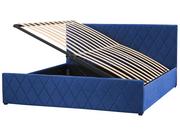 Łóżka - Łóżko z pojemnikiem welurowe 180 x 200 cm niebieskie ROCHEFORT Lumarko! - miniaturka - grafika 1