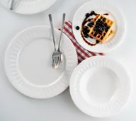 Serwisy obiadowe - Serwis obiadowy na 12 osób porcelanowy z wazą MESYNA WHITE - miniaturka - grafika 1