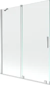 Parawany nawannowe - Mexen Velar parawan nawannowy 2-skrzydłowy przesuwny 140 x 150 cm, transparent, chrom - 896-140-000-01-01 - miniaturka - grafika 1