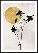 Plakaty - Poster Story, Plakat, Czarny Kwiat na Tle Słońca, wymiary 50 x 70 cm - miniaturka - grafika 1