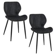 Krzesła - Nowoczesne krzesło welurowe, 2 sztuki, 44x52x77 cm, czarny - miniaturka - grafika 1