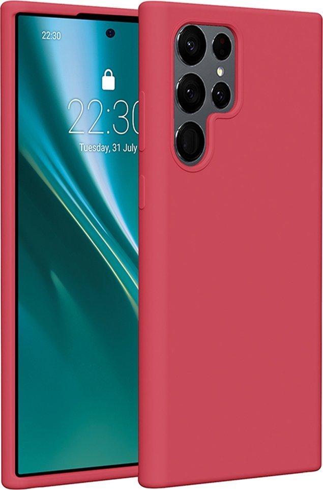 Etteri Nakładka Etteri Silicone Case do Samsung Galaxy S22 Ultra malinowa