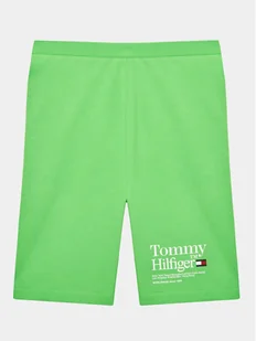 Tommy Hilfiger Szorty sportowe Timeless KG0KG07253 D Zielony Slim Fit - Spodenki damskie - miniaturka - grafika 1