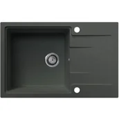 Zlewozmywaki - EOS Zlewozmywak granitowy jednokomorowy z ociekaczem DURAN szary metalik - miniaturka - grafika 1