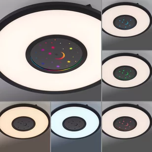 Paul Neuhaus Czarna lampa sufitowa z diodami LED RGBW z pilotem - Plamen - Lampy sufitowe - miniaturka - grafika 3