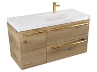 Szafki łazienkowe - Szafka Wisząca Z Umywalką ATHD 90 cm D Prawa - Dąb Evoke Coast Mat - Uchwyty Złote Polerowane - miniaturka - grafika 1