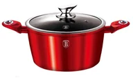 Garnki - Aluminiowy czerwony garnek na indukcję Biały połysk B9-F62 - miniaturka - grafika 1