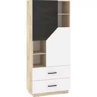 Regały - Regał Wysoki 80 2D2S PAX-20 Pax MebloCross Dąb Endgrain / Biały / Beton Czarny - miniaturka - grafika 1