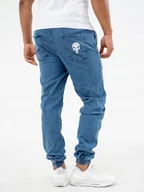 Spodnie męskie - Spodnie Jeansowe Jogger Męskie Jasne Niebieskie Marvel Denim Punisher L - miniaturka - grafika 1