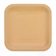 Dekoracje i nakrycia stołu na imprezę - TALERZYKI PAPIEROWE EKOLOGICZNE KRAFTOWE, 23 CM 6 SZT. - miniaturka - grafika 1