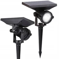 Lampy ogrodowe - Reflektor ogrodowy solarny LED wbijany na szpikulec mocny SuperLED - miniaturka - grafika 1