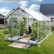 Szklarnie ogrodowe - VITAVIA szklarnia ogrodowa Merkur 11500, srebrna - 11,5 m2, (2,57 m x 4,45 m) + baza - miniaturka - grafika 1