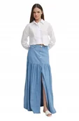 Spódnice - PEPE JEANS MAXI SKIRT HW DNM REG, spódnica maxi, rozmiar XL - miniaturka - grafika 1