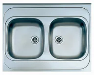 Zlewozmywaki - Zlewozmywak Sferia Dwukomorowy 80Cm Satyna - miniaturka - grafika 1