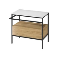 Szafki łazienkowe - Zestaw mebli łazienkowych Komfort Garda 80 cm jasne drewno/biały mat - miniaturka - grafika 1