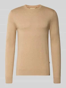 Sweter z dzianiny z okrągłym dekoltem model ‘BAGGE’ - Swetry męskie - miniaturka - grafika 1
