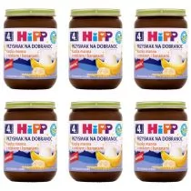 Hipp Przysmak na Dobranoc Kaszka manna z mlekiem i bananami po 4. miesiącu zestaw 6 x 190 g Bio - Kaszki dla dzieci - miniaturka - grafika 1