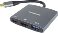 Kable komputerowe i do monitorów - Kabel PremiumCord PremiumCord adaptér USB-C na HDMI, USB3.0, PD, rozlišení 4K a FULL HD 1080p - miniaturka - grafika 1