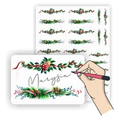 Akcesoria do pakowania - Samoprzylepne karneciki naklejki etykiety bileciki do naklejenia z miejscem na imię podpisanie prezenty paczki upominki na święta bożonarodzeniowe m.. - miniaturka - grafika 1