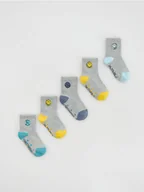 Skarpetki dla dzieci - Reserved - Skarpetki Smiley 5 pack - ciemnoszary - miniaturka - grafika 1