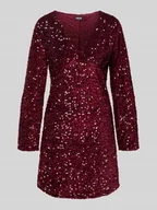 Sukienki - Sukienka mini cekinowa z aksamitu model ‘KAM’ - miniaturka - grafika 1
