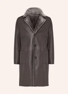 Płaszcze damskie - Manzoni 24 Płaszcz Skórzany Dwustronny braun - miniaturka - grafika 1