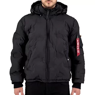 Kurtki męskie - ALPHA INDUSTRIES Męska kurtka zimowa z kapturem, czarny, XXL - grafika 1