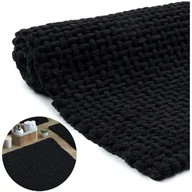 Dywaniki łazienkowe - Dywanik Łazienkowy Miękki Ciepły Chłonny Do Prania 60x100cm Czarny - miniaturka - grafika 1
