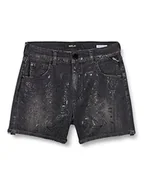 Spodenki damskie - Replay Dziewczęce szorty jeansowe Nellie, 096 Medium Grey, 10 Lata - miniaturka - grafika 1