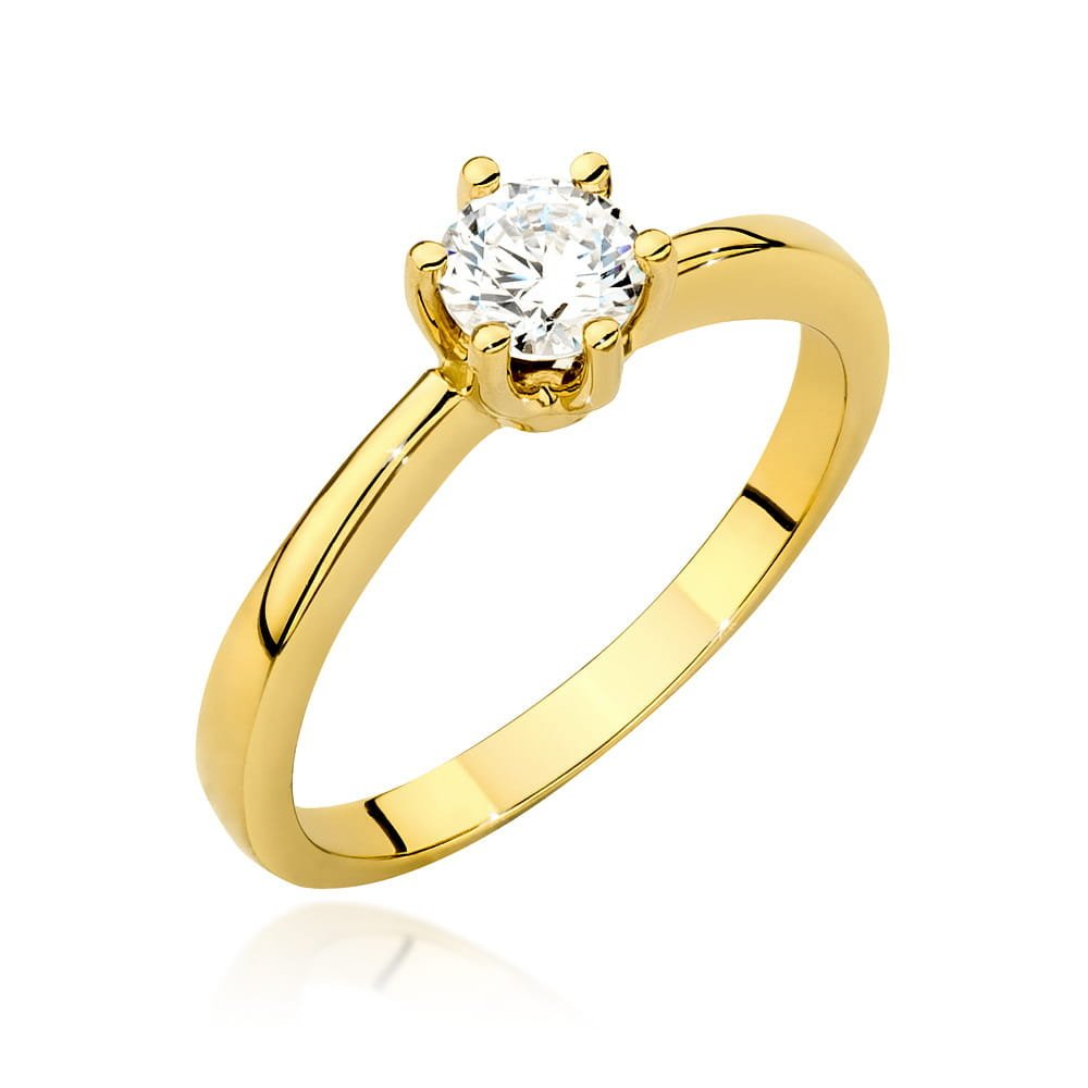 Złoty pierścionek Diament 0,40ct żółte złoto pr. 585