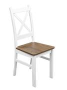 Krzesła - Krzesło Krzyżak K1C - Biały/Dąb Lefkas | Lakier/Lakier - miniaturka - grafika 1