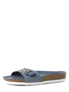 Tommy Hilfiger - Damskie klapki skórzane, niebieski - Klapki i japonki damskie - miniaturka - grafika 1