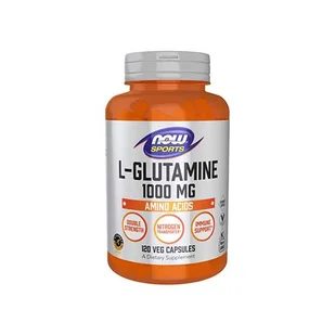 NOW L-Glutamine Double Strength 1000mg - 120vcaps. - Spalacze tłuszczu - miniaturka - grafika 1