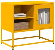 Szafki RTV - vidaXL Szafka pod telewizor, musztardowa, 68x39x60,5 cm, stalowa - miniaturka - grafika 1