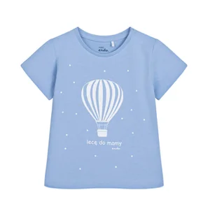 T-shirt dla dziecka do 2 lat, z napisem Lecę do mamy, błękitny - Bluzki dla niemowląt - miniaturka - grafika 1