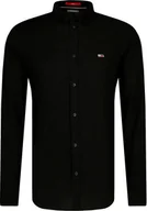 Koszule męskie - Tommy Jeans koszula męska czarna Slim Fit, Rozmiar XXL - miniaturka - grafika 1