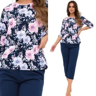 Piżamy damskie - PIŻAMA Damska CORNETTE Anabel 147 3XL / 46 Granatowy - miniaturka - grafika 1