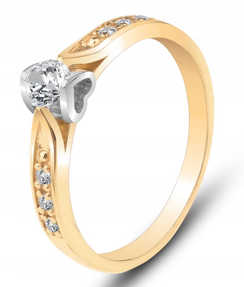 ZŁOTY PIERŚCIONEK ZARĘCZYNOWY SERCE ELISABETTA 585