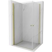 Kabiny prysznicowe - Mexen Pretoria Duo kabina prysznicowa uchylna 80x70 cm, transparent, złota - miniaturka - grafika 1