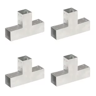 vidaXL Łączniki do słupków w kształcie T, 4 szt., metalowe, 71x71 mm - Akcesoria do ogrodzeń - miniaturka - grafika 1