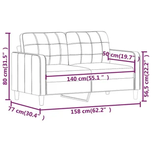 Sofa 2-osobowa, winna czerwień, 140 cm, tapicerowana tkaniną - Sofy i kanapy - miniaturka - grafika 9