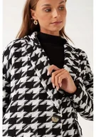 Płaszcze damskie - Only Płaszcz Damski Przejściowy R. 3Xl Kołnierz Biało Czarny Midi - miniaturka - grafika 1