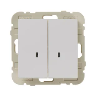 Efapel Włącznik podwójny z podświetleniem Logus biały - Wyłączniki światła i elektryczne - miniaturka - grafika 1