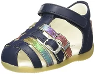 Buty dla dziewczynek - Kickers Dziecięce sandały Bigkro dla dziewczynek, ciemnoniebieski metalik - 18 EU - miniaturka - grafika 1