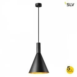 SLV Phelia lampa wisząca czarna/złota, 28 cm - Lampy sufitowe - miniaturka - grafika 1