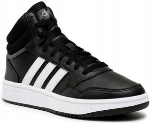 Buty Męskie Sportowe Wysokie Czarne Skórzane Adidas Hoops MID GW3020 - Buty sportowe męskie - miniaturka - grafika 1